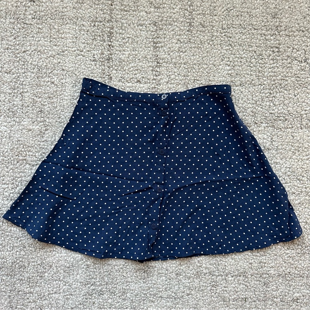 Divided Navy Polka Dot Skirt - Picture 1 of 4